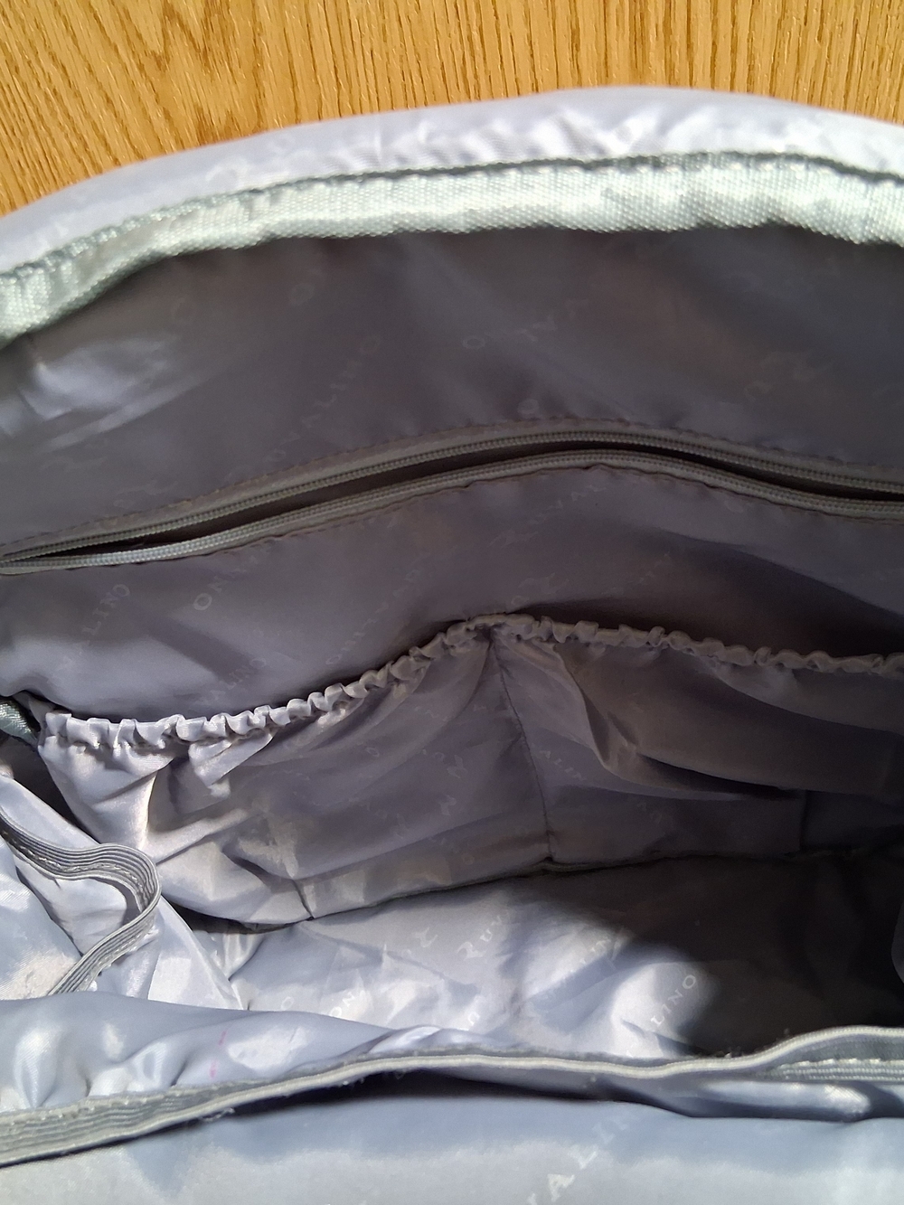 Ruralino Gray Baby Diaper Backpack with Tan Accents - Picture 5 of 6